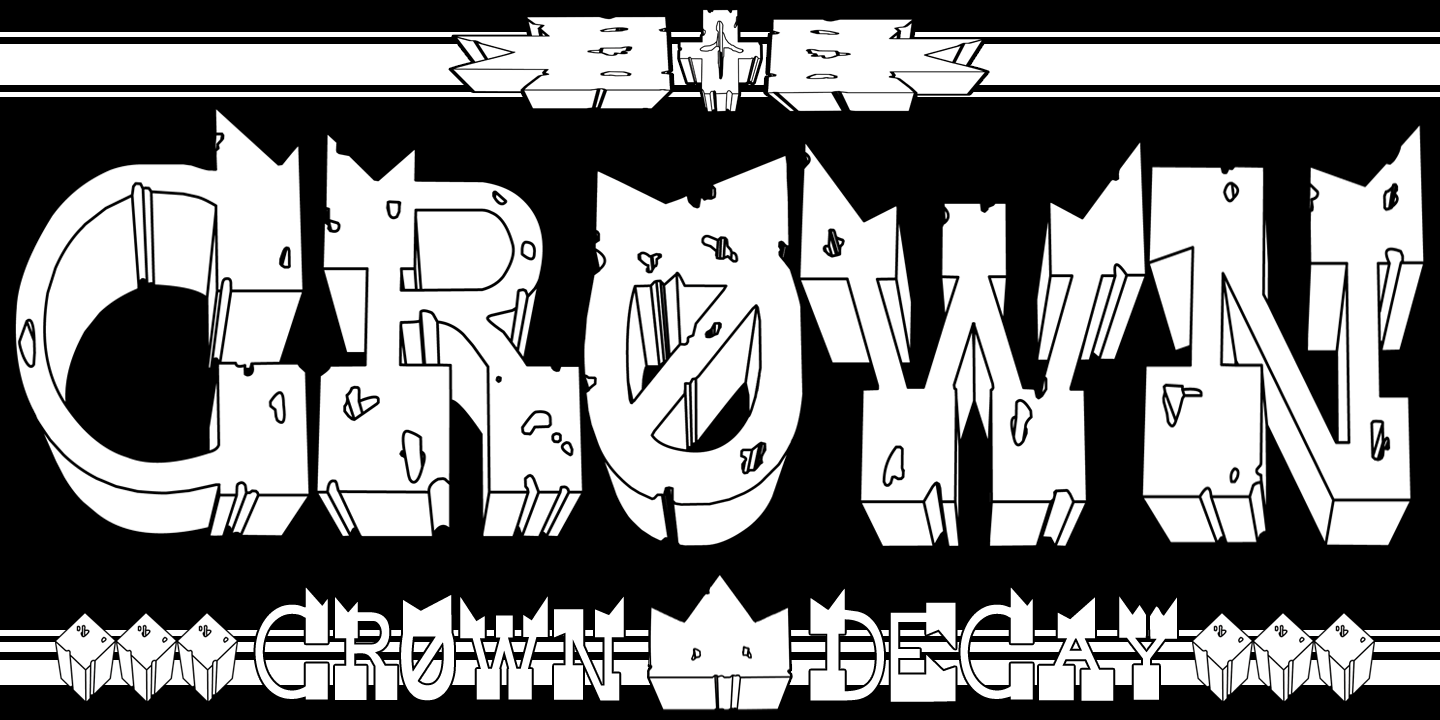 Ejemplo de fuente Crown Decay 3D #1